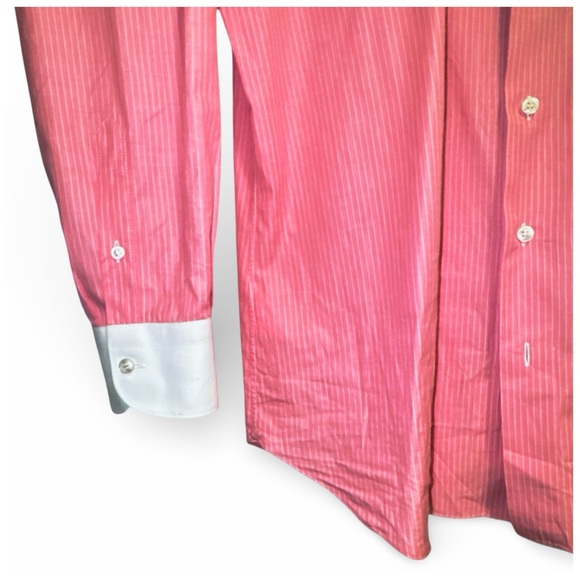 Brioni Men’s Button-Down Dress Shirt w/ Contrasting Collar & Cuffs. Size 44/17.5 - Picture 9 of 14